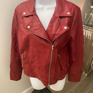 Red pleather jacket Motto
